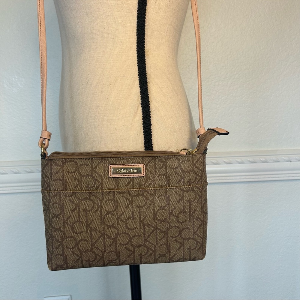 Calvin Klein Monogram Brown Crossbody Bag
